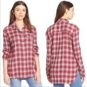 Madewell Red Plaid Button Down Shirt